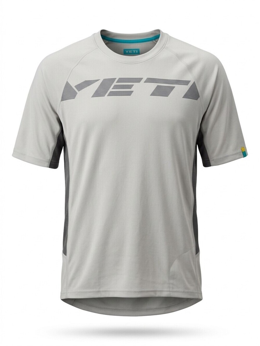 Yeti Cycles MTB Jersey Mens S Light Gray Charcoal Mesh Mountain Bike Riding EUC